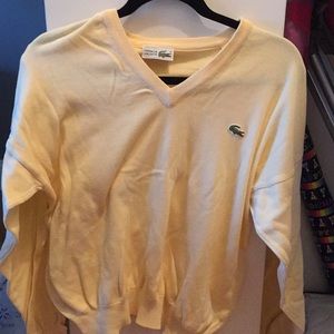 VINTAGE Pastel Yellow Lacoste V-Neck Sweater